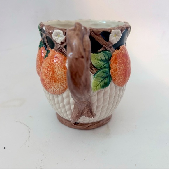 FITZ & FLOYD 1992 Mediterranean Fruit Orange Blossoms Basket Weave Coffee Mug - Picture 8 of 9